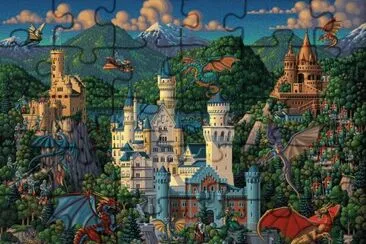 Imaginary Dragons and Castle Neuschwanstein jigsaw puzzle