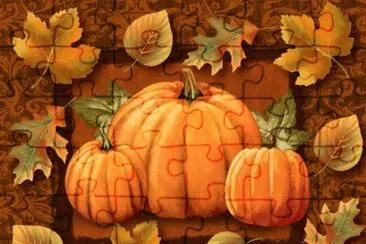 פאזל של Pumpkins and Leaves