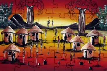 African Village scene