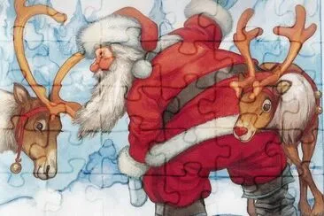 Reindeer Rudolph and Santa