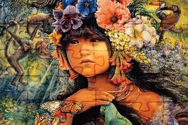 Girl with Animals jigsaw puzzle