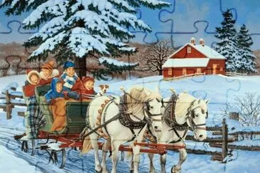 Sleigh riding by John Sloane