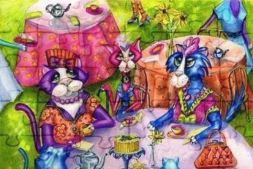 Kitty 's Tea party by Alma Lee