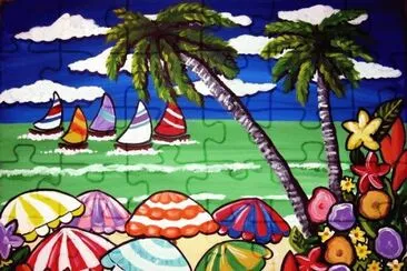 Beach Umbrellas by Renie Britenbucher jigsaw puzzle