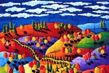 Colorful countryside by Renie Britenbucher