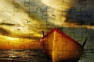 פאזל של canoa e por do sol