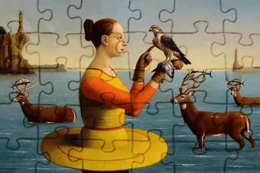 Lady with Bird jigsaw puzzle