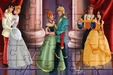 CinderellaPrince AnnaKristoff BelleBeast jigsaw puzzle