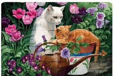 Cats in the Garden by Persis