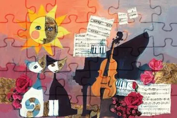 Musical Cats during a brake by Rosina Wachtmeister
