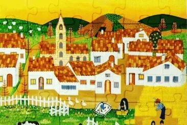 Native art  Italian Village jigsaw puzzle