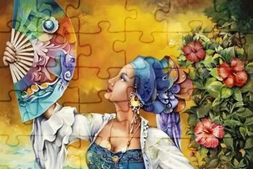 פאזל של Lady with Fan
