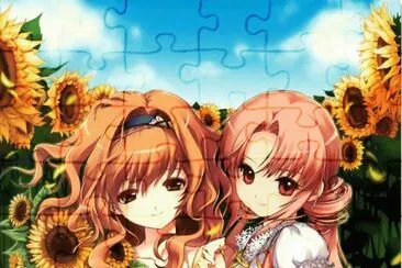 NiÃ±as animÃ© con girasoles