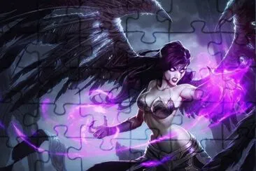 Mujer hechicera con alas jigsaw puzzle