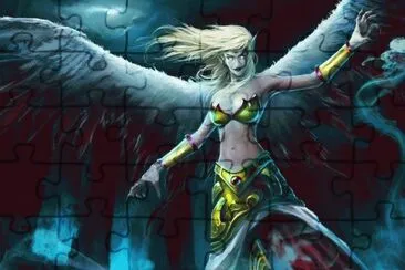 Mujer con alas en la noche
