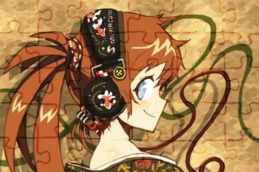 Chica animÃ© con auriculares jigsaw puzzle