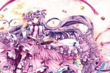 Chica animÃ© con un hermoso vestido violeta
