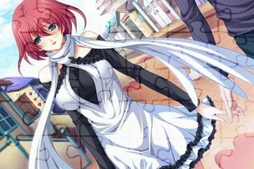 Chica animÃ© con vestido blanco y negro