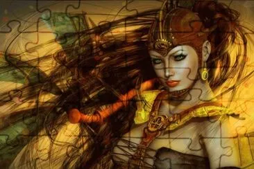 פאזל של Mujer guerrera con los pelos al viento