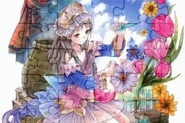 Chica animÃ© preparando perfumes