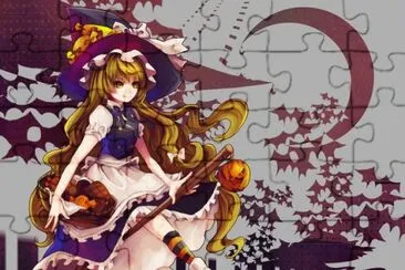 Chica animÃ© rubia en Halloween jigsaw puzzle