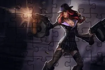 פאזל של Mujer pelirroja detective con armas