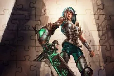 פאזל של Mujer guerrera con espada gigante