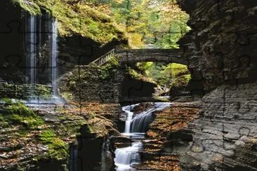 watkins-glen-gorge-rainbow-bridge-new-york jigsaw puzzle
