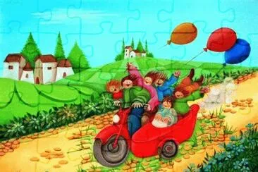 Fun with the Motorbike by Alessandra Placucci jigsaw puzzle
