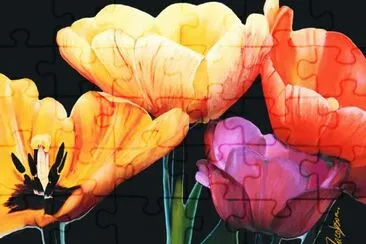 Tulips Black jigsaw puzzle