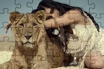 fille au lion