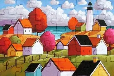 פאזל של Colored Houses