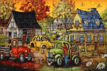 At the Garage by Christine Genest