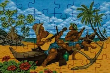 Music on Waikiki Beach by Dietrich Varez jigsaw puzzle