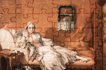 Dama en su chaise longue.  FranÃ§ois Boucher jigsaw puzzle