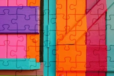 Colored jigsaw puzzle