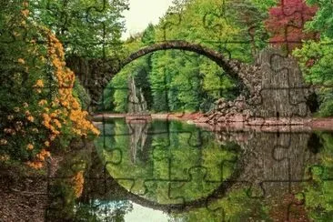 פאזל של Puente Rakotz. Kromlau. Alemania