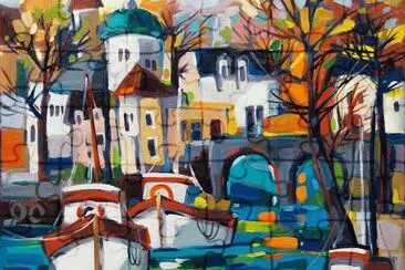 Boats in Paris by Isabel Le Roux