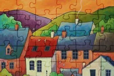 Village Dawn by Gillian Mowbray jigsaw puzzle