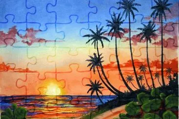 Sunset at Samoa Beach jigsaw puzzle