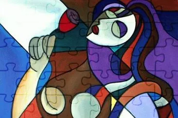 Cubist painting by Thomas C Fedro