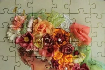 Lady with Flower Head jigsaw puzzle