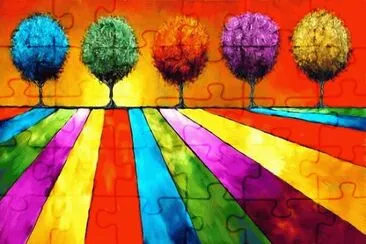 Colored jigsaw puzzle