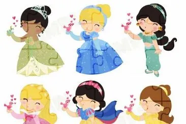 Tiana Cinderella Jasmine Aurora SnowWhite Belle