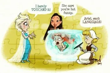 Elsa Pocahontas Ariel Cinderella jigsaw puzzle
