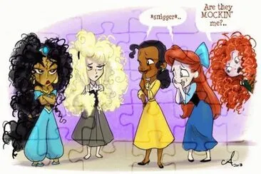 Jasmine Aurora Tiana Ariel Merida jigsaw puzzle