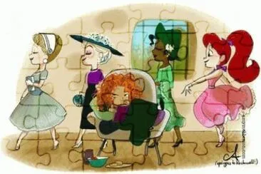 Cinderella Elsa Merida Tiana Ariel jigsaw puzzle