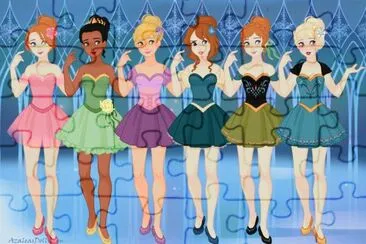 Giselle Tiana Rapunzel Merida Anna Elsa