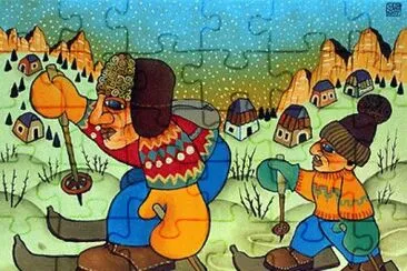 Let 's go Skiing by Guido Vedovato jigsaw puzzle