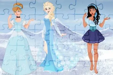 Cinderella Elsa Esmeralda jigsaw puzzle
